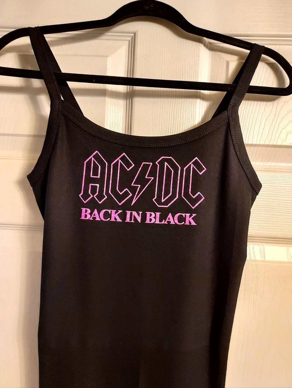 acdc tank top back in black Pink Glitter power up tour  acdc crop top acdc shirt